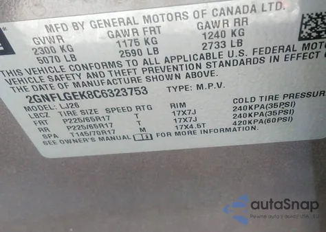 2012 Chevrolet Equinox Ltz из США, поврежденный, VIN 2GNFLGEK8C6323753